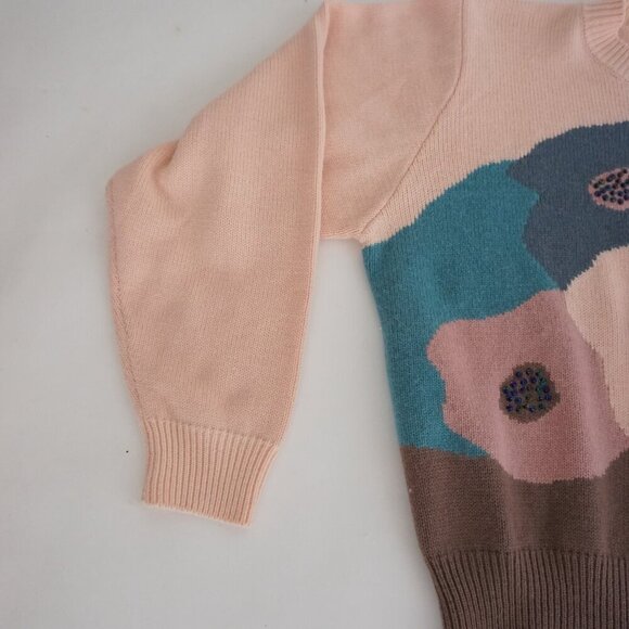 Vintage L.L. European Fashion Pink Brown 5% Angora 55% Lambswool Knit Sweater M - Picture 8 of 11